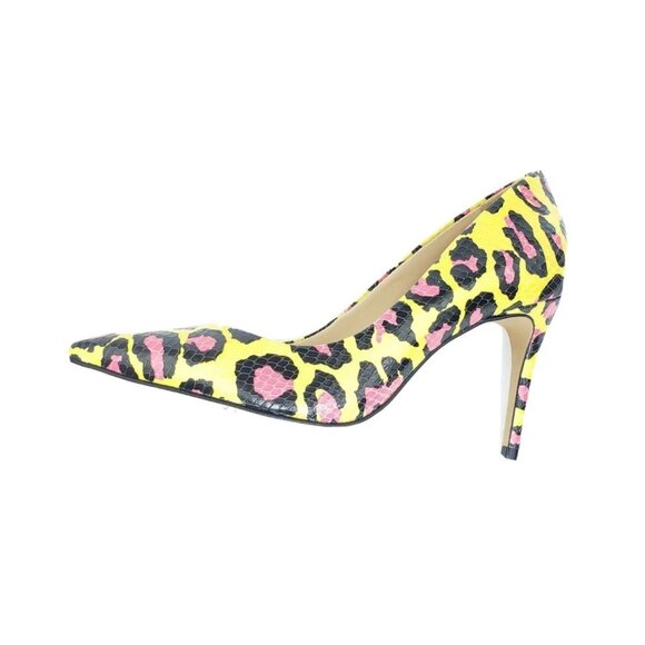 Vince Camuto Treesha Womens Pumps Yellow Pink Leopard Snake Print Size 5.5M - Picture 7 of 9